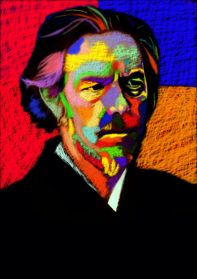 Alan Watts Portrait Painting by Stephen Humphries