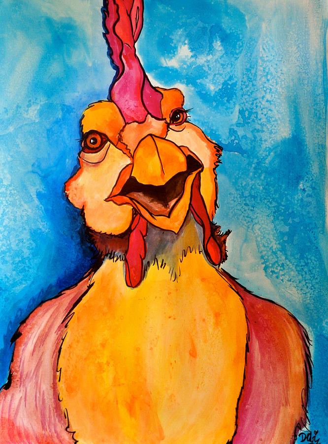 Rooster Painting - Alarm Clock by Debi Starr