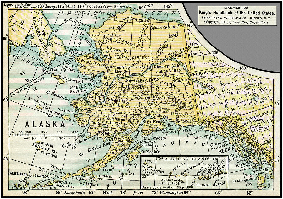Alaska Antique Map 1891 Photograph by Phil Cardamone