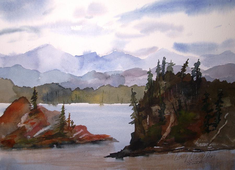 Watercolor Painting - Alaska Inside Passage by Larry Hamilton