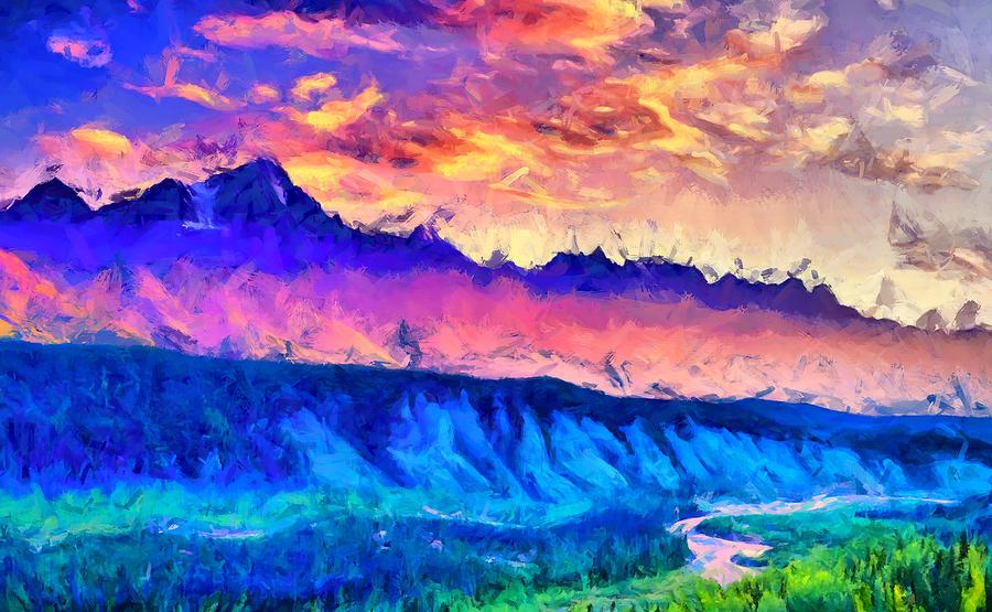 Mountain Digital Art - Alaska Mountains by Caito Junqueira