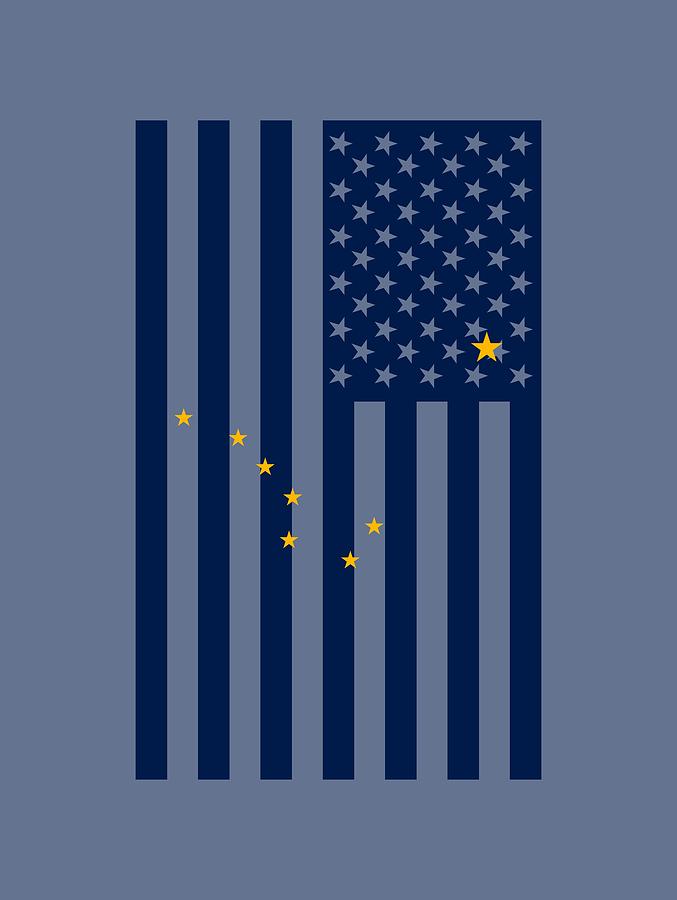 Alaska State Flag Graphic USA Styling Digital Art by Garaga Designs