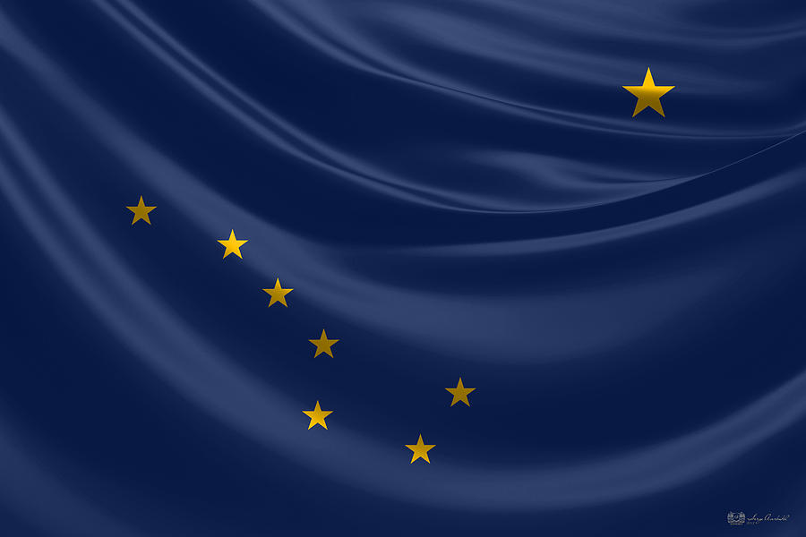 Alaska State Flag Digital Art By Serge Averbukh Pixels