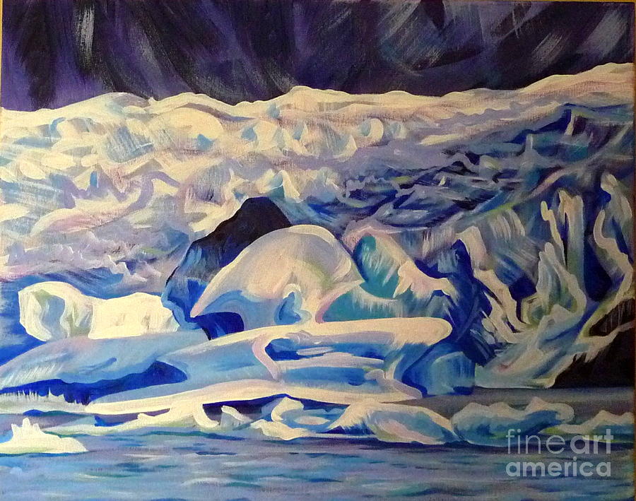 Alaska.Crashing Ice Painting by Anna  Duyunova
