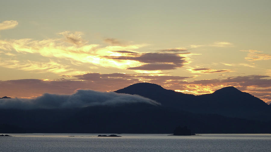 Mountain Photograph - Alaskan coast sunset, view towards Kosciusko or Prince of Wales  by David Halperin