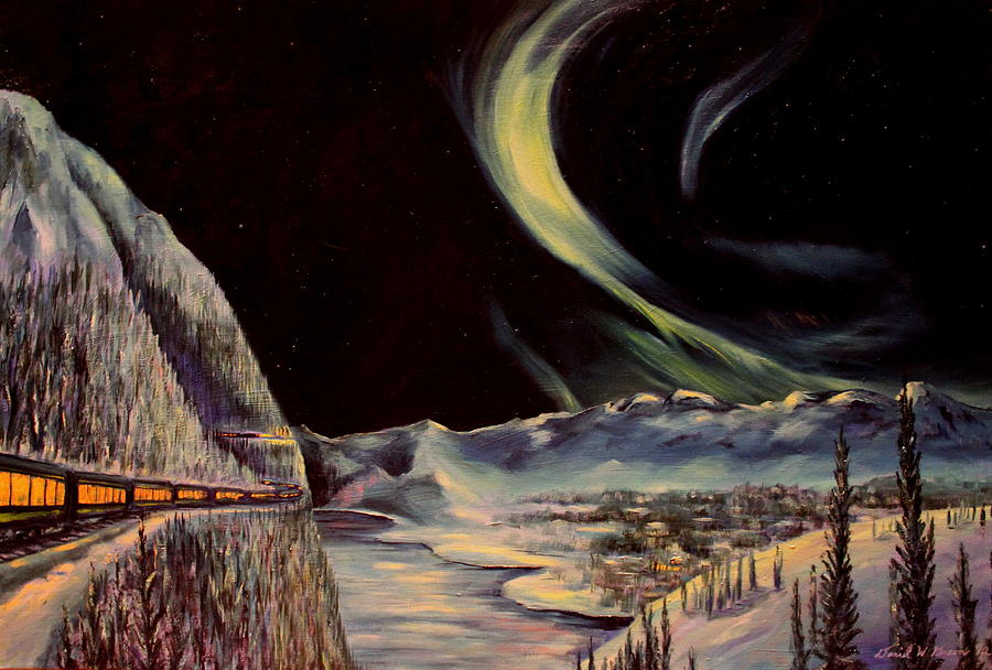 Alaskan Lights Painting by Daniel W Green