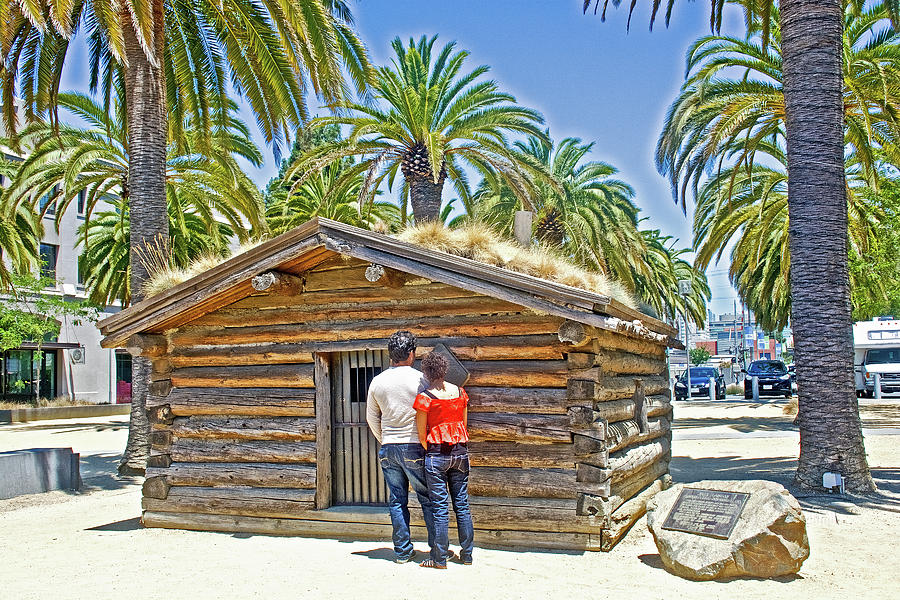 Alaskan Log Cabin dedicated in 1977 to Jack London in Jack London Square in Oakland, California Photograph by Ruth Hager