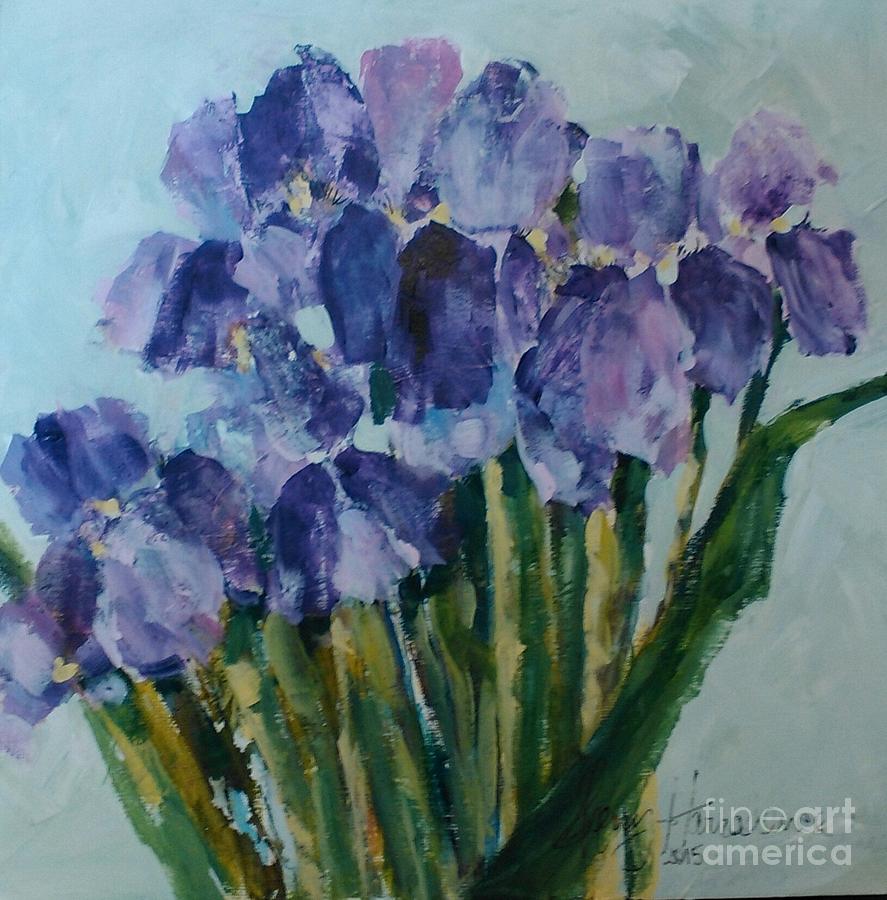 Alaskan Wild Iris Painting by Sherry Harradence