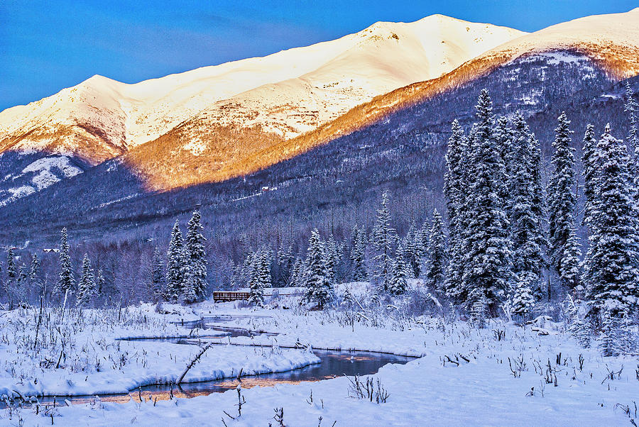 Alaskan Winter Sunset Photograph by Donald Pash