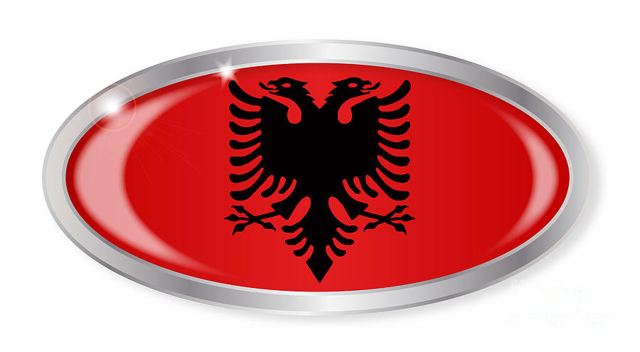 Albanian Flag Oval Button Digital Art by Bigalbaloo Stock - Fine Art ...