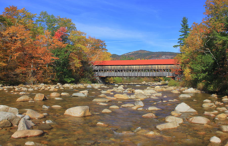 Albany Covered Bridge and Swift River White Mountains Photograph by John Burk