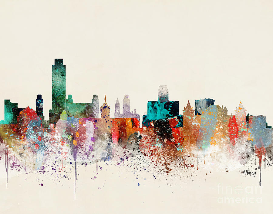 Albany New York Skyline #1 Painting by Bri Buckley