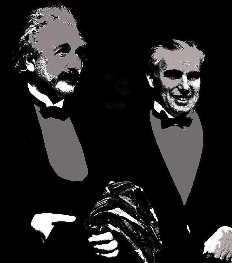 Albert Einstein Charlie Chaplin opening night City Lights Los Angeles CA  January 31 31 color added Photograph by David Lee Guss
