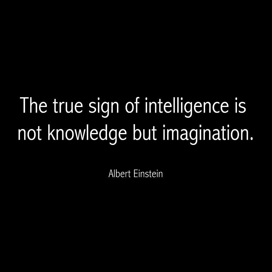 Albert Einstein Famous Quote in  Black Painting by Celestial Images