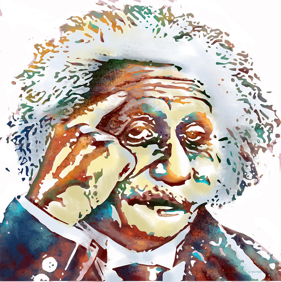 Albert Einstein Digital Art by Marlene Watson