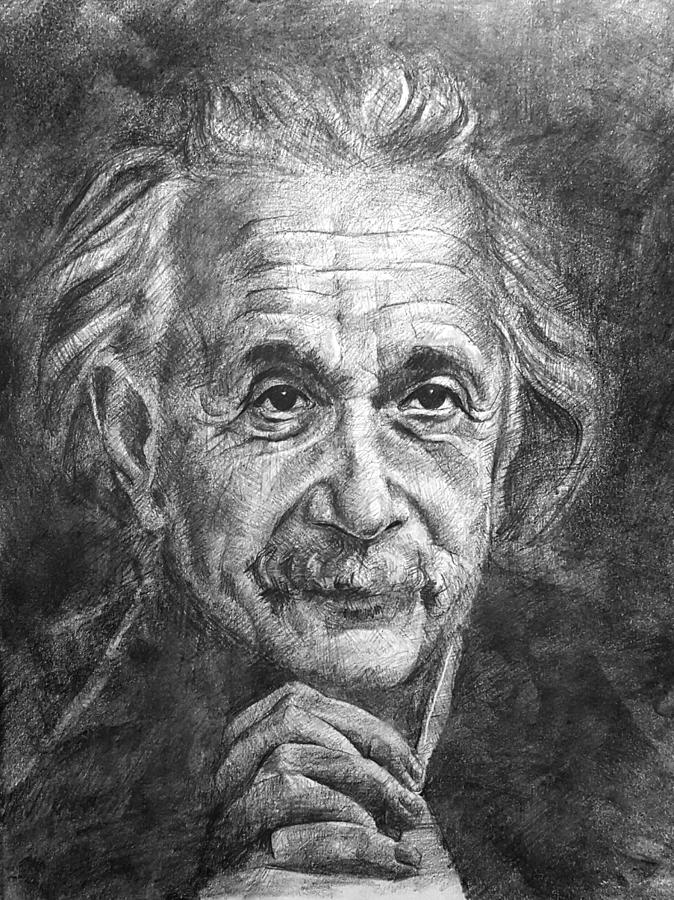 Albert Einstein pencil illustration on Behance