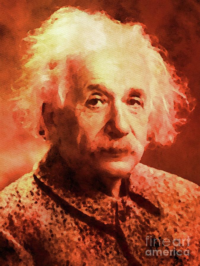 Music Painting - Albert Einstein, Scientist by Esoterica Art Agency
