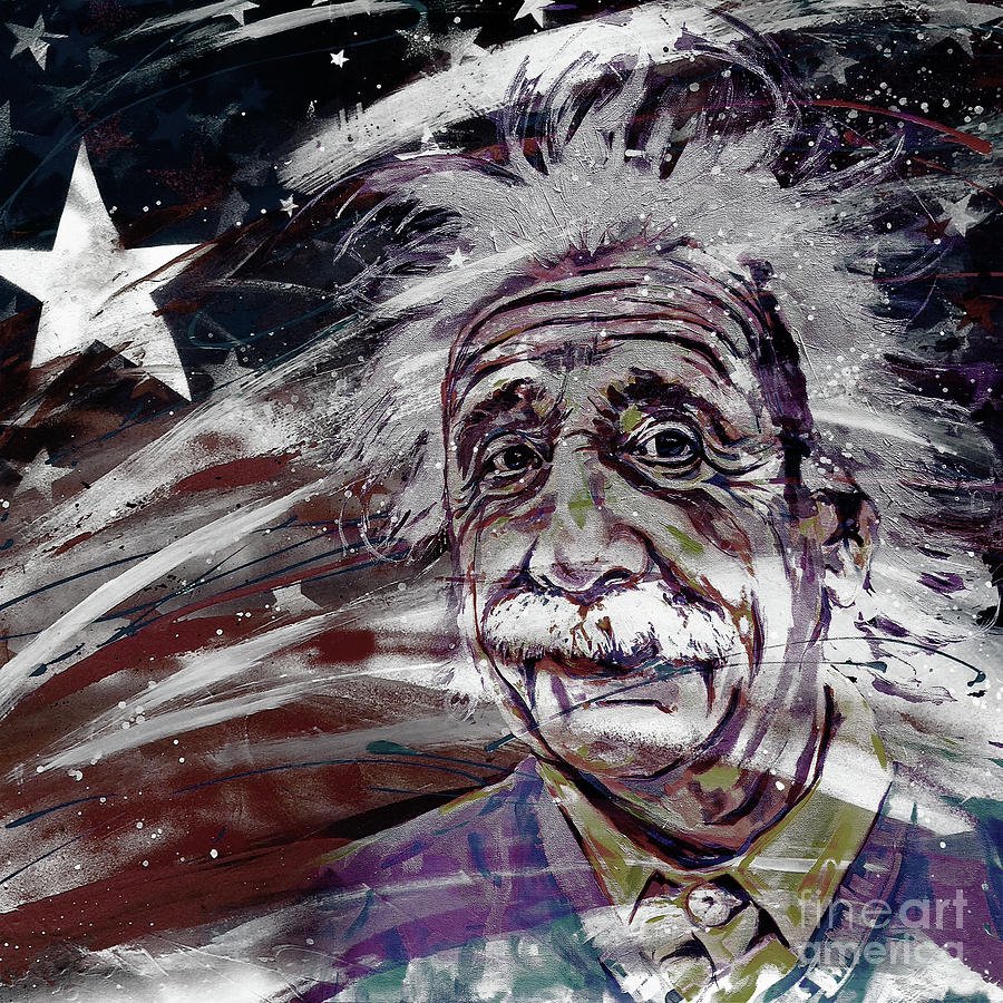 Albert Einstein USA Painting by Gull G