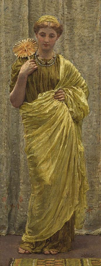 Albert Joseph Moore, A.r.w.s. 1841-1893 The Gilded Fan Painting