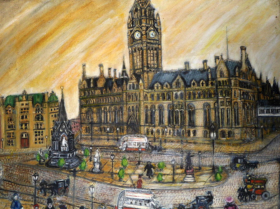 Albert Square Manchester 1900 Painting by Peter Gartner