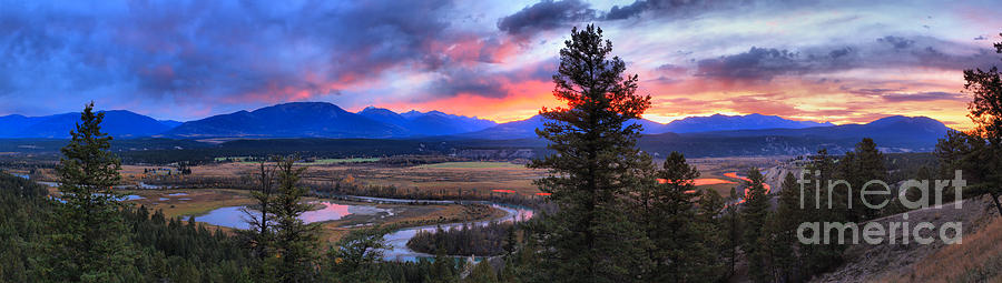 Alberta Columbia Wetlands Sunset Panorama Photograph by Adam Jewell