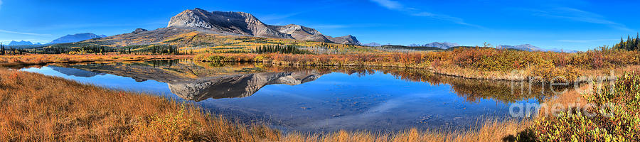 Waterton Lakes National Park Photograph - Alberta Mountain Reflections Panorama by Adam Jewell