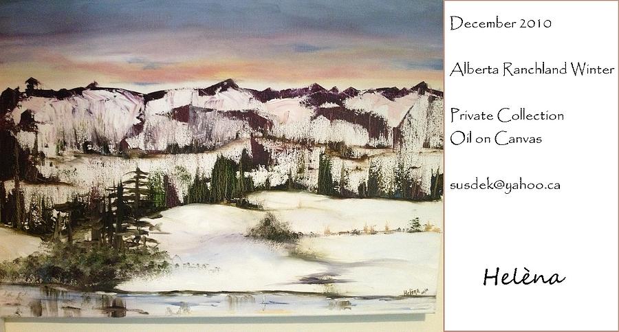 Alberta Ranchlands Winter Painting by Helena - Pixels