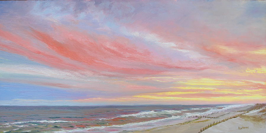 Seascape Painting - Albertas Sunset by Lea Novak Seascape Painting - Albertas Sunset by Lea Novak