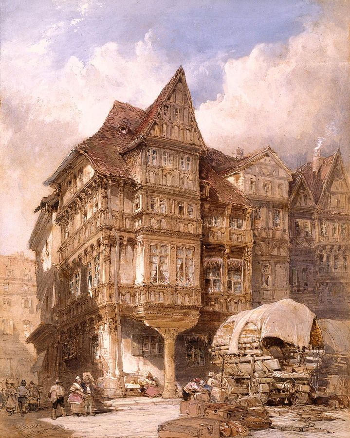 Albrecht Duerers House at Nuremberg Drawing by William Callow