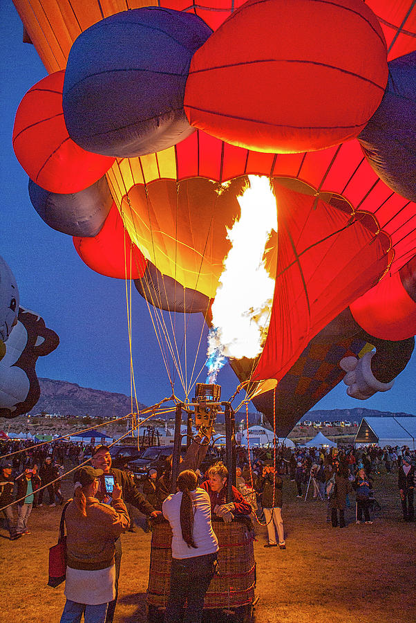  Albuquerque Balloon night glow event 3 Photograph by Donald Pash