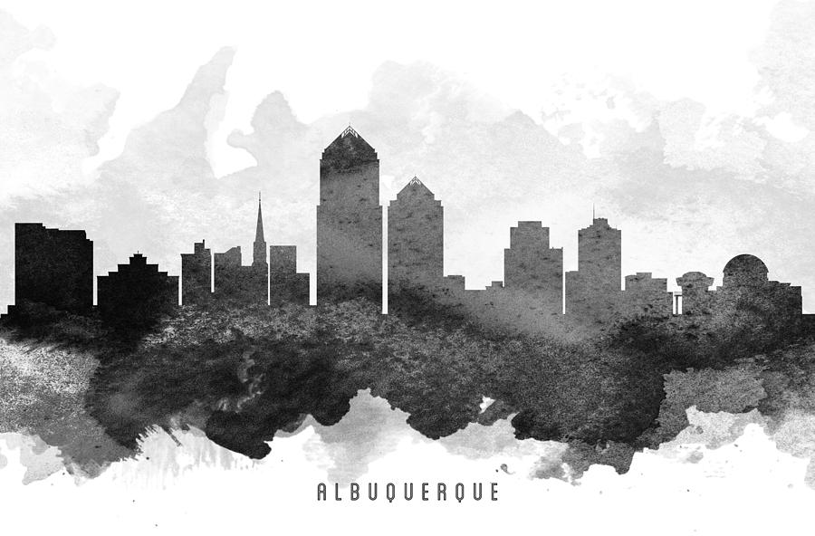 Albuquerque Painting - Albuquerque Cityscape 11 by Aged Pixel