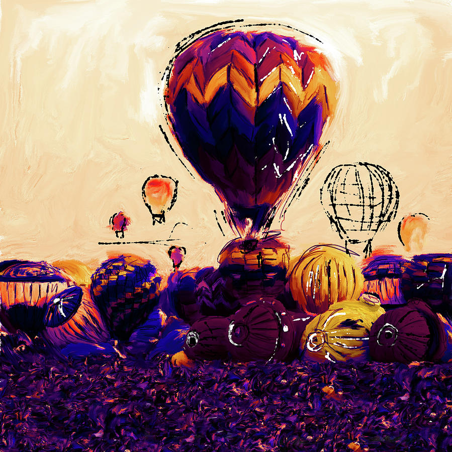 Albuquerque international balloon fiesta 252 2 Painting by Mawra Tahreem