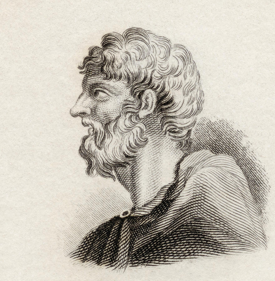 Greek Drawing - Alcaeus Of Mytilene, C. 620 Bc. Ancient by Vintage Design Pics