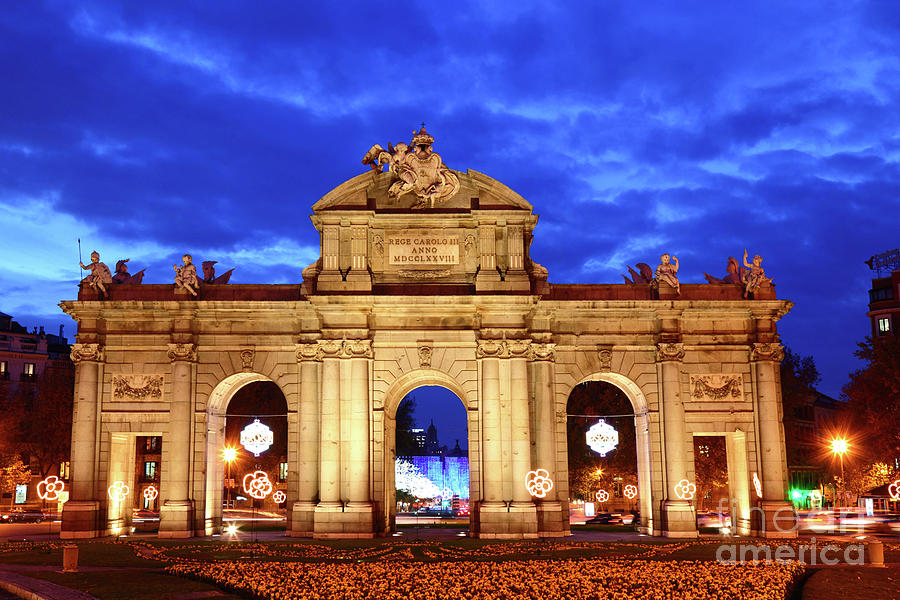 Alcala Gateway at Blue Hour Madrid Photograph by James Brunker