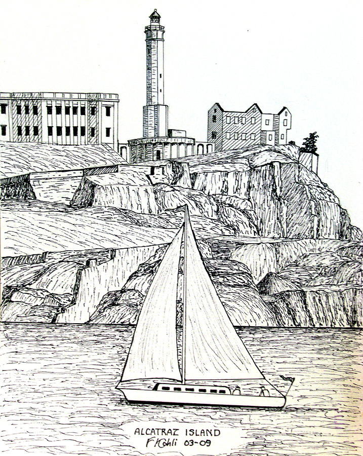 Architecture Drawing - Alcatraz Island by Frederic Kohli