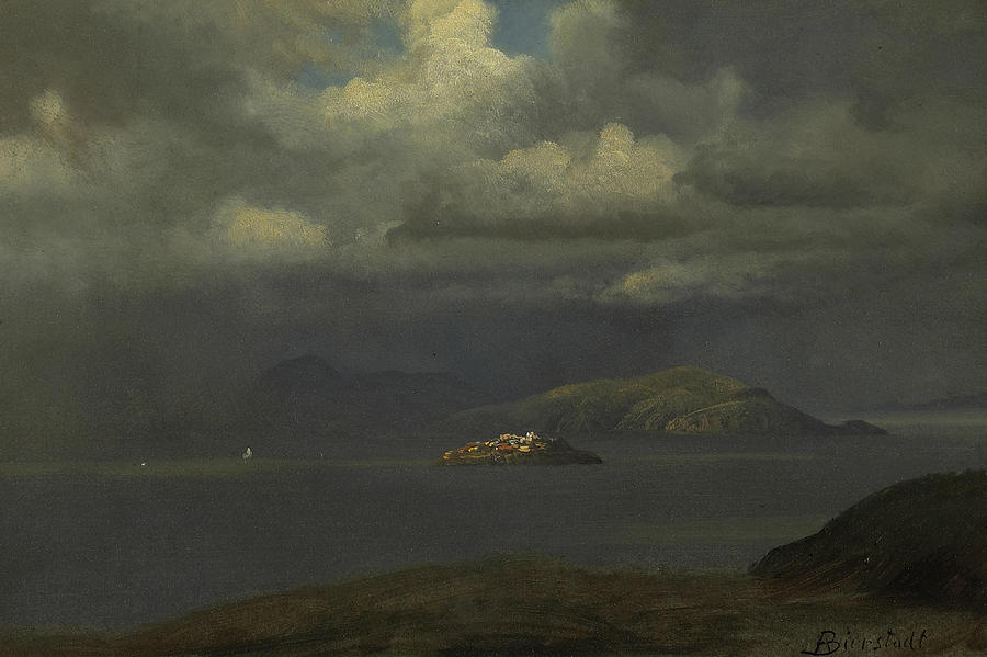 Albert Bierstadt  Painting - Alcatraz, San Francisco Bay by Albert Bierstadt