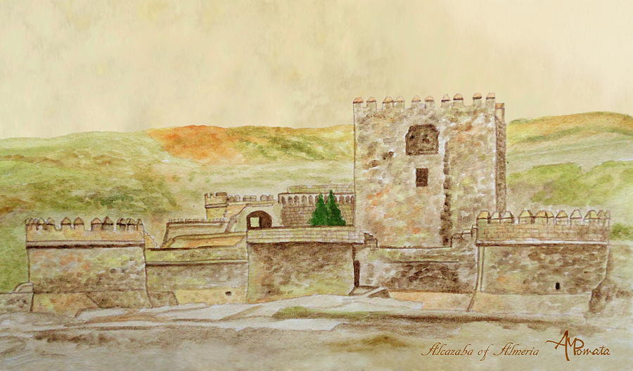 Alcazaba of Almeria Painting by Angeles M Pomata