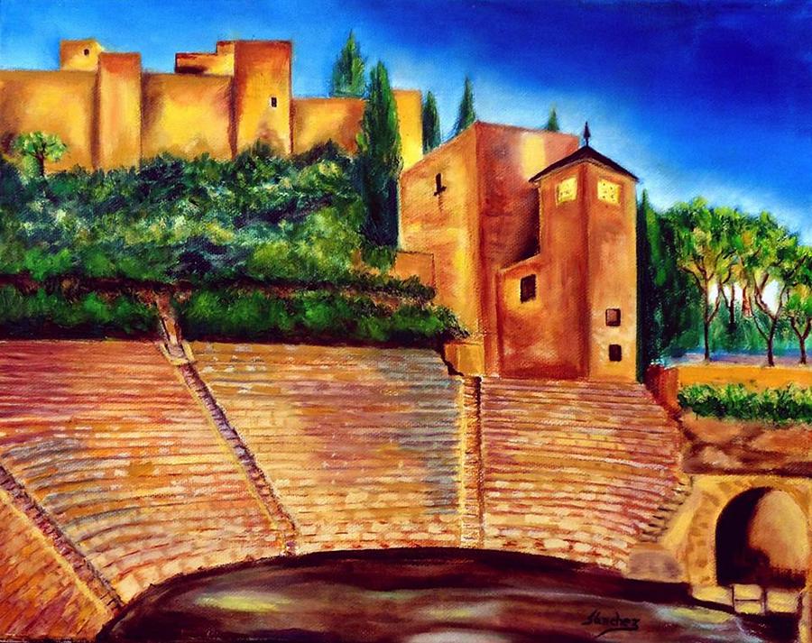 Castle Painting - Alcazaba y Teatro Romano by Manuel Sanchez