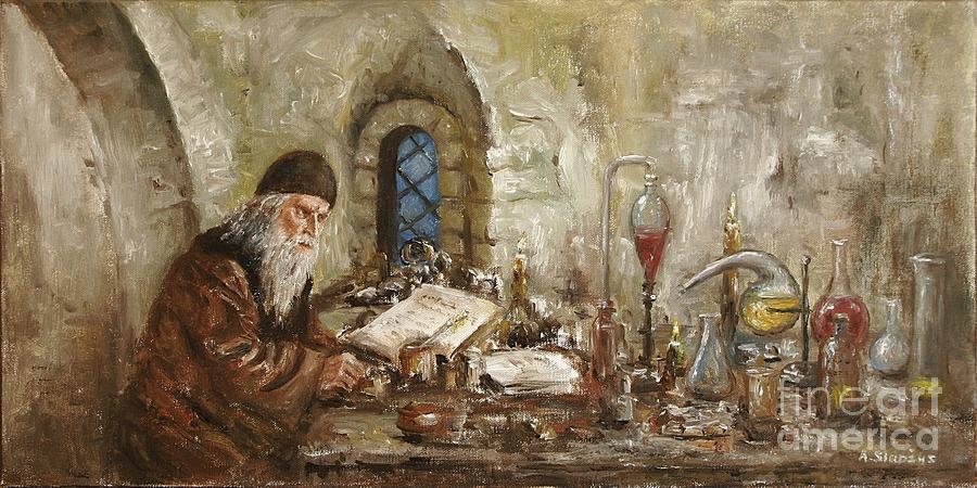 Alchemist Painting by Arturas Slapsys