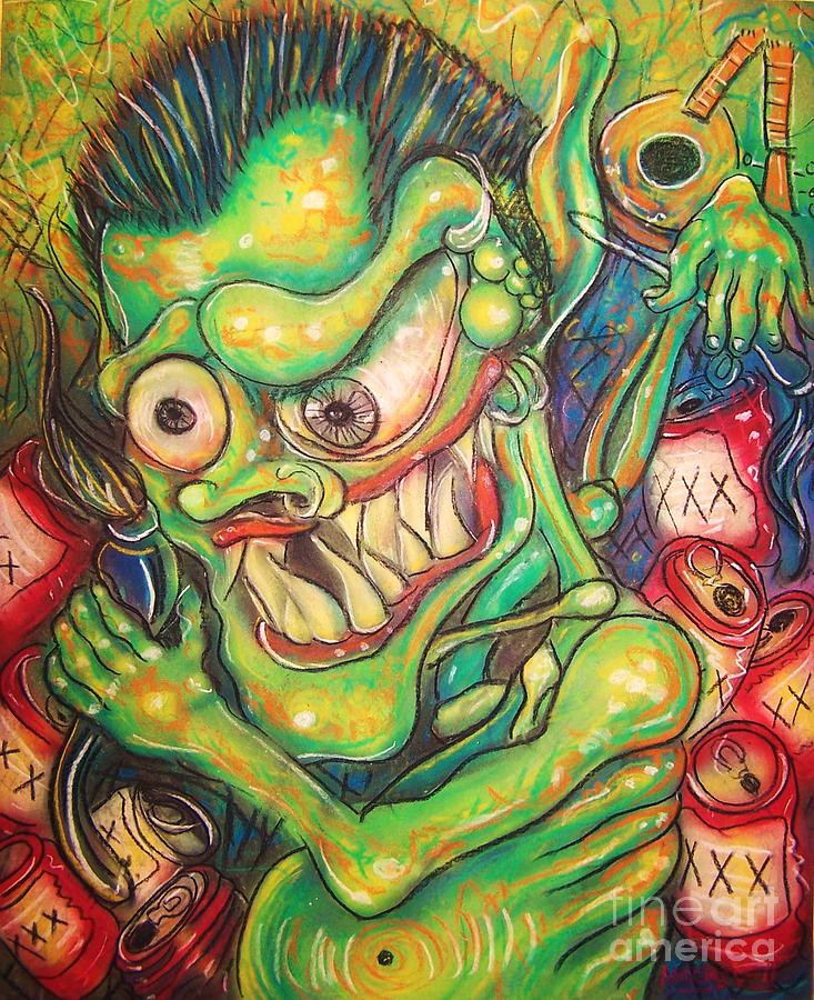 Beer Painting - Alcoholic Demon by Americo Salazar