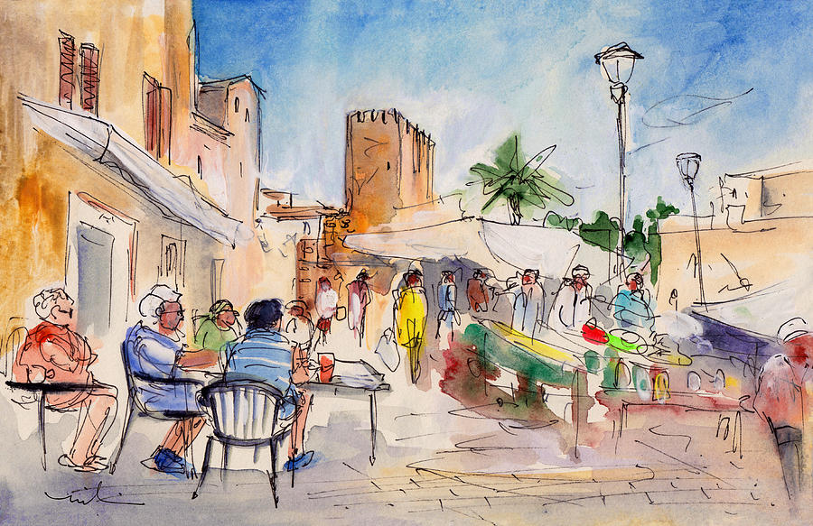 Alcudia Market In Majorca 01 Painting by Miki De Goodaboom