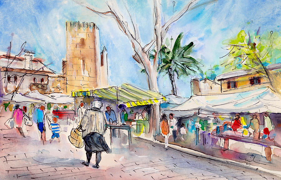 Alcudia Market In Majorca 02 Painting by Miki De Goodaboom