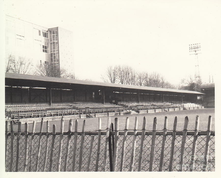 Aldershot - Recreation Ground - East Stand 1- BW - 1960s Photograph by Legendary Football Grounds