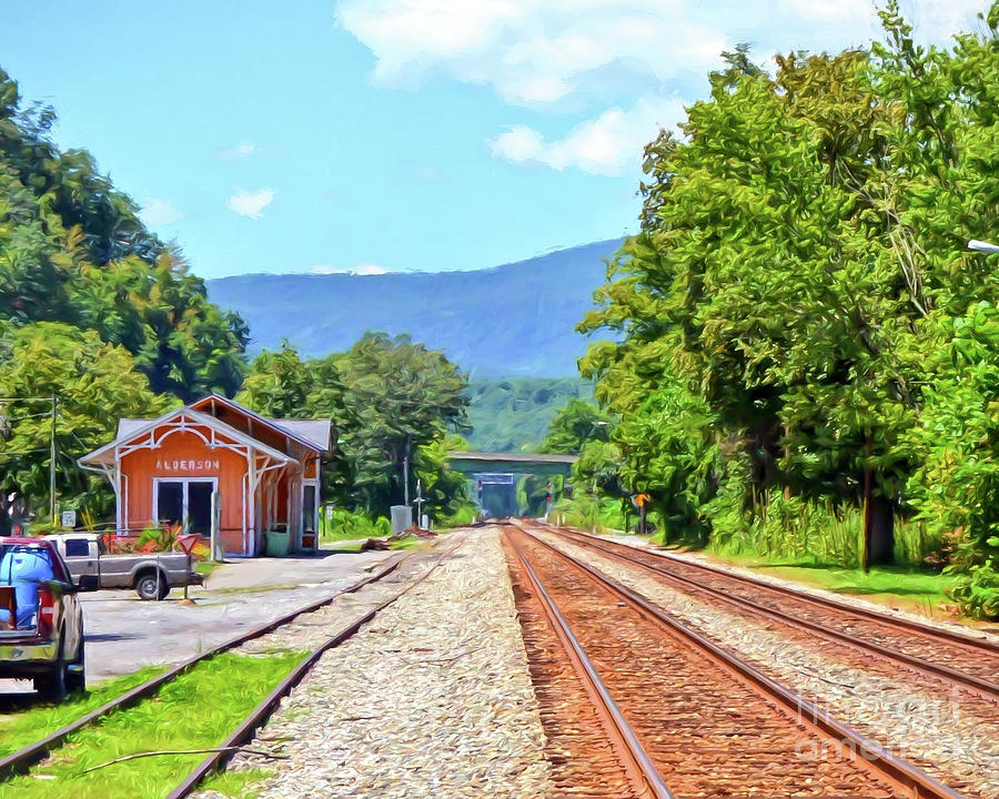 Alderson Train Depot and Tracks Alderson West Virginia Photograph by Kerri Farley
