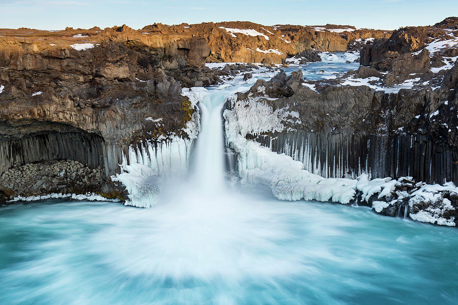 Aldeyjarfoss Waterfall in Winter Photograph by Arterra Picture Library