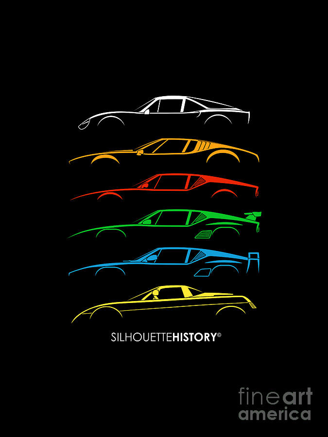 Pantera Digital Art - Alejandros Sports Car  SilhouetteHistory by Gabor Vida