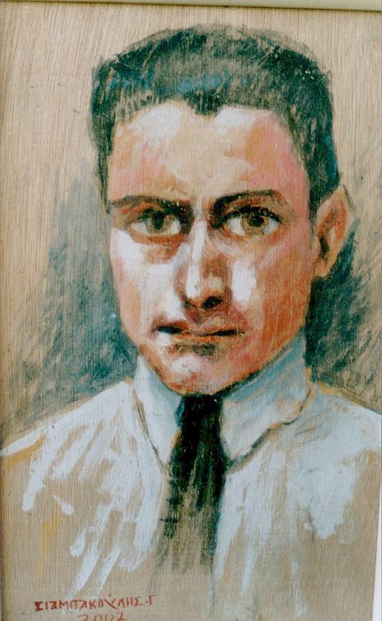 Portrait Painting - Alekos Kodopoulos  by George Siaba