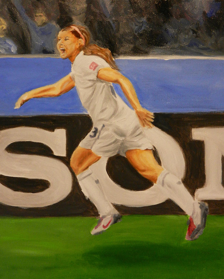 Soccer Painting - Alex Morgan scores by James Lopez