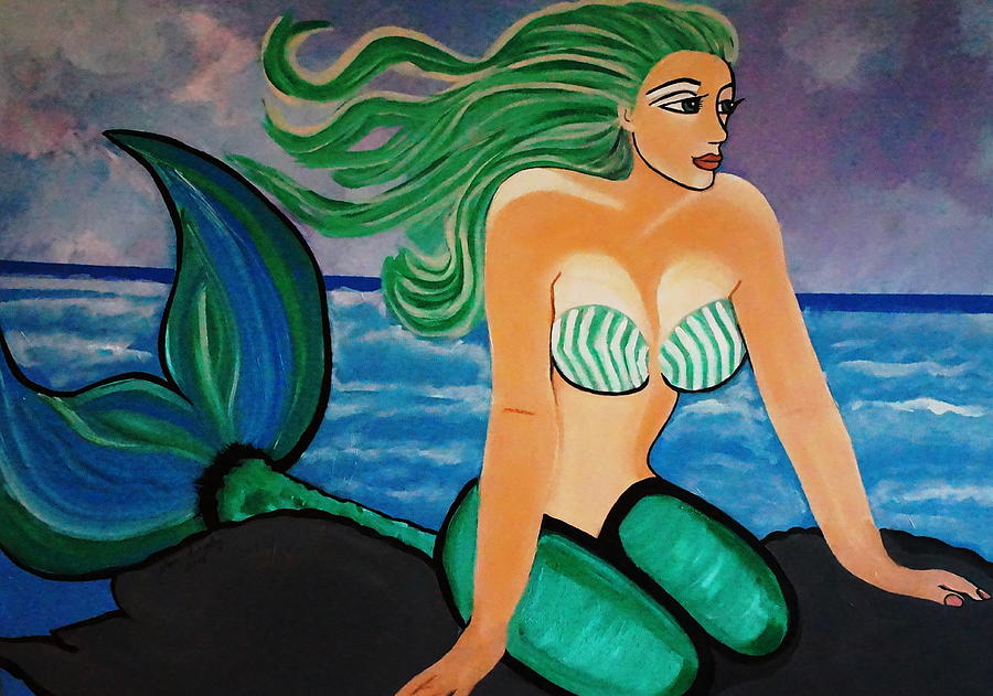 Alexa The Mermaid Painting by Nora Shepley