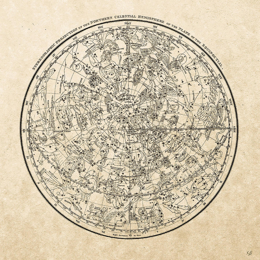 Alexander Jamiesons Celestial Atlas - Northern Hemisphere  Digital Art by Serge Averbukh